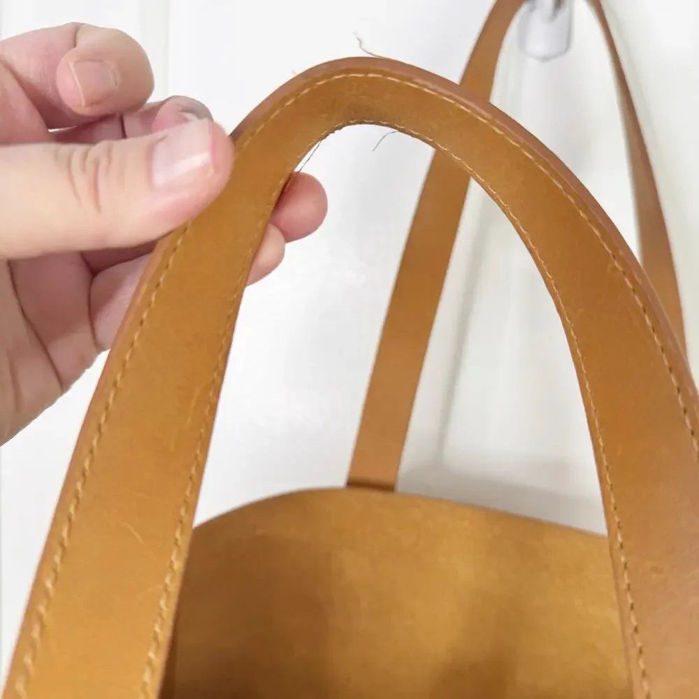ABLE Phoebe Soft Tote Shoulder Bag Full Grain Leather Functional Work Cognac OS